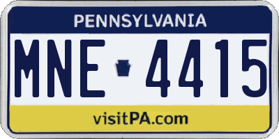 PA license plate MNE4415