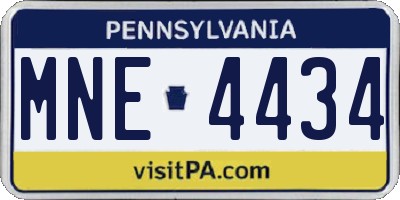 PA license plate MNE4434