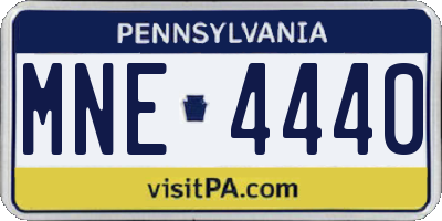 PA license plate MNE4440