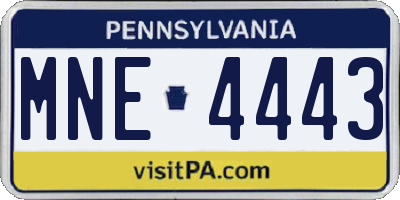 PA license plate MNE4443