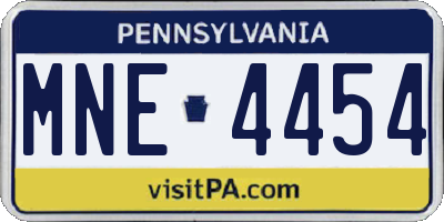 PA license plate MNE4454
