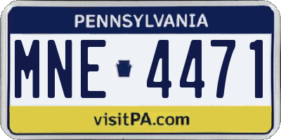 PA license plate MNE4471