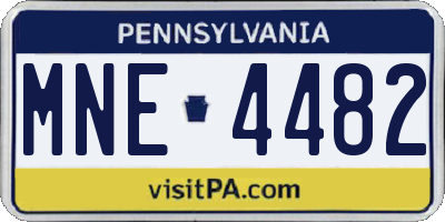 PA license plate MNE4482