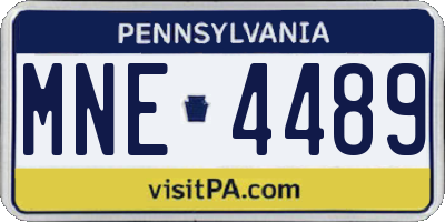 PA license plate MNE4489