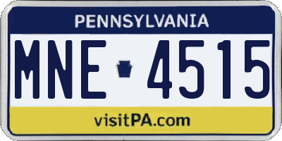 PA license plate MNE4515