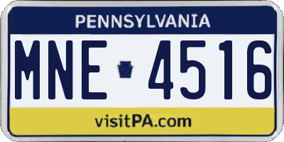 PA license plate MNE4516
