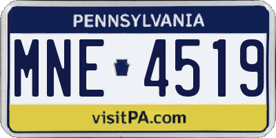 PA license plate MNE4519