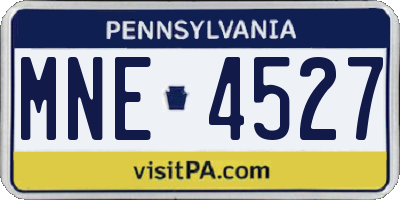 PA license plate MNE4527