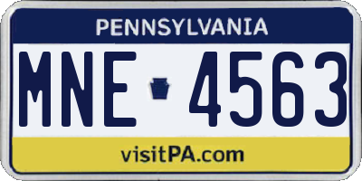 PA license plate MNE4563