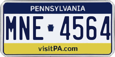 PA license plate MNE4564