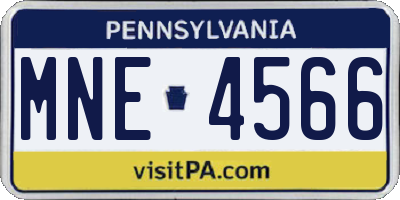 PA license plate MNE4566