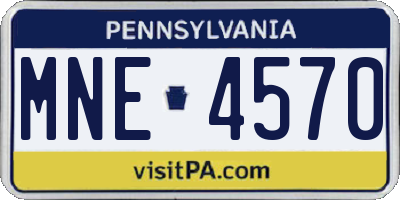 PA license plate MNE4570