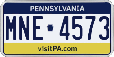 PA license plate MNE4573