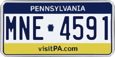 PA license plate MNE4591