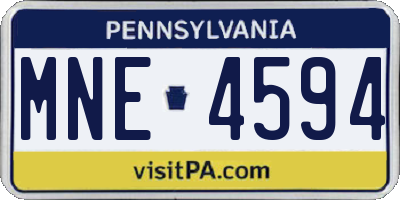 PA license plate MNE4594