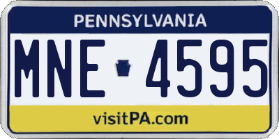 PA license plate MNE4595