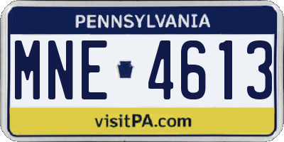 PA license plate MNE4613