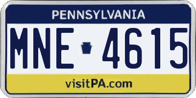 PA license plate MNE4615