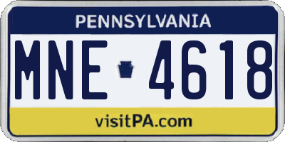 PA license plate MNE4618