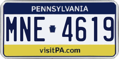 PA license plate MNE4619
