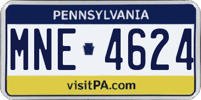 PA license plate MNE4624