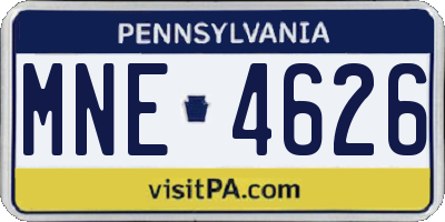 PA license plate MNE4626