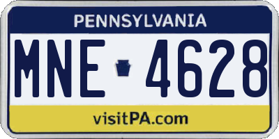 PA license plate MNE4628