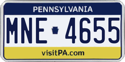 PA license plate MNE4655