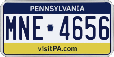 PA license plate MNE4656