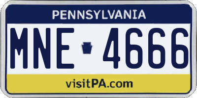 PA license plate MNE4666