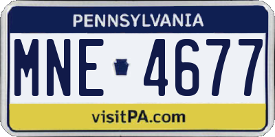 PA license plate MNE4677