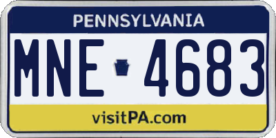 PA license plate MNE4683