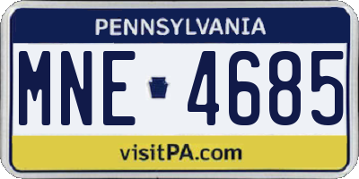 PA license plate MNE4685