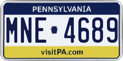 PA license plate MNE4689