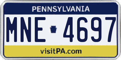 PA license plate MNE4697