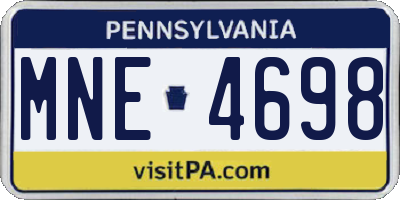 PA license plate MNE4698