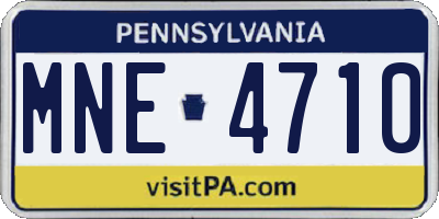 PA license plate MNE4710