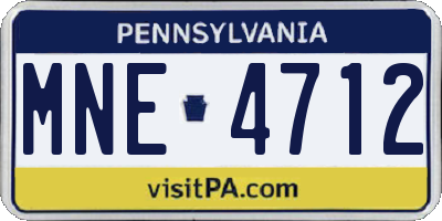PA license plate MNE4712
