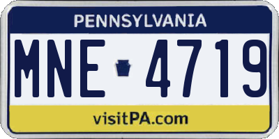 PA license plate MNE4719