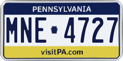 PA license plate MNE4727