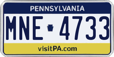 PA license plate MNE4733