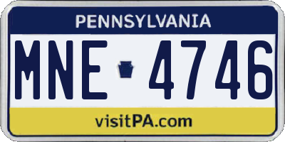 PA license plate MNE4746