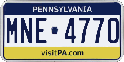 PA license plate MNE4770