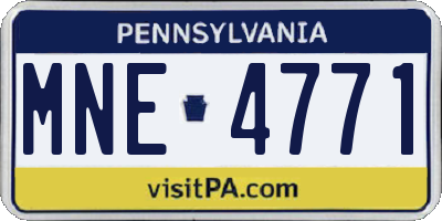 PA license plate MNE4771