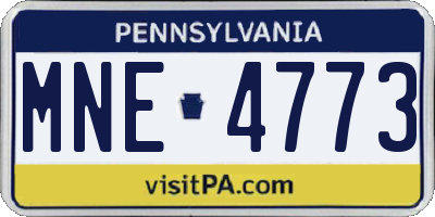 PA license plate MNE4773