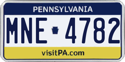 PA license plate MNE4782