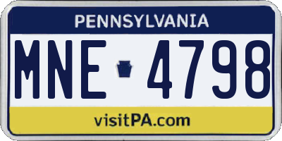 PA license plate MNE4798