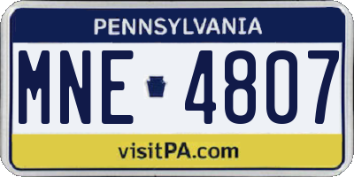 PA license plate MNE4807