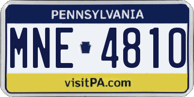 PA license plate MNE4810
