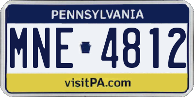 PA license plate MNE4812